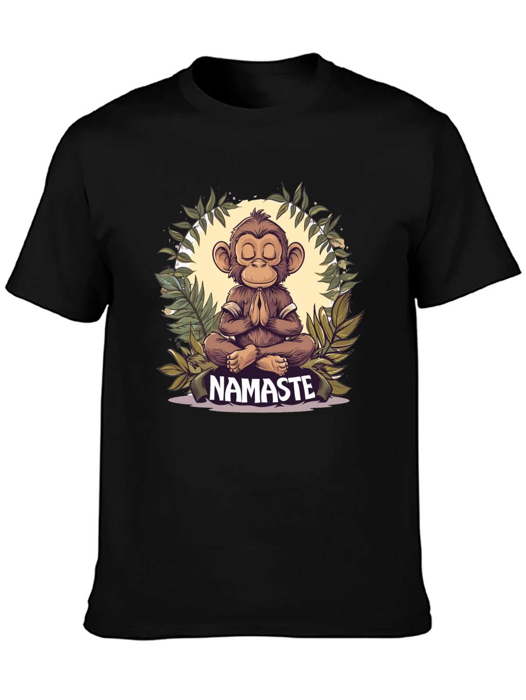 Zen Monkey Namaste T-Shirt - Meditating Ape Tee product image 1