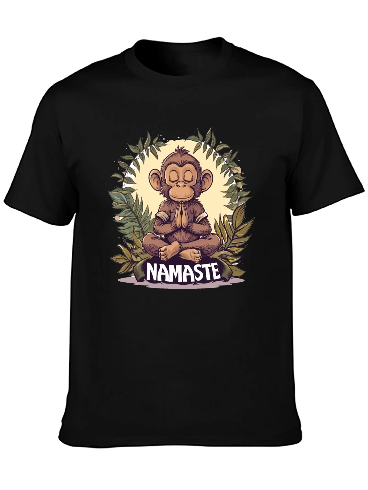 Zen Monkey Namaste T-Shirt - Meditating Ape Tee product image 1