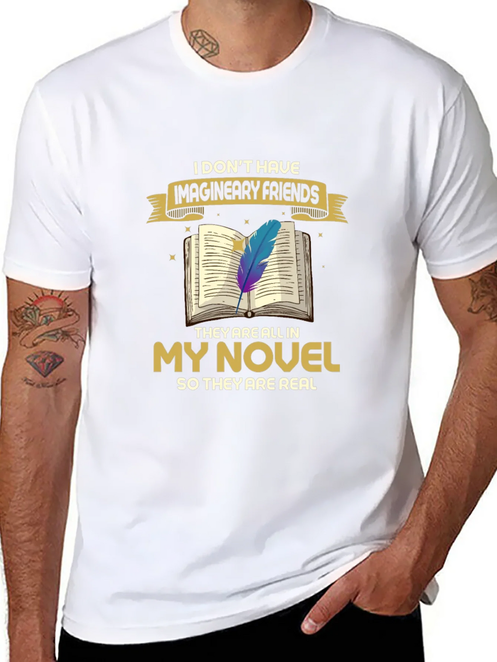 Book Lover T-Shirt: Imaginary Friends Novel Tee product image 7
