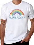Seattle Rainbow T-Shirt - The Emerald City - Black product image 1