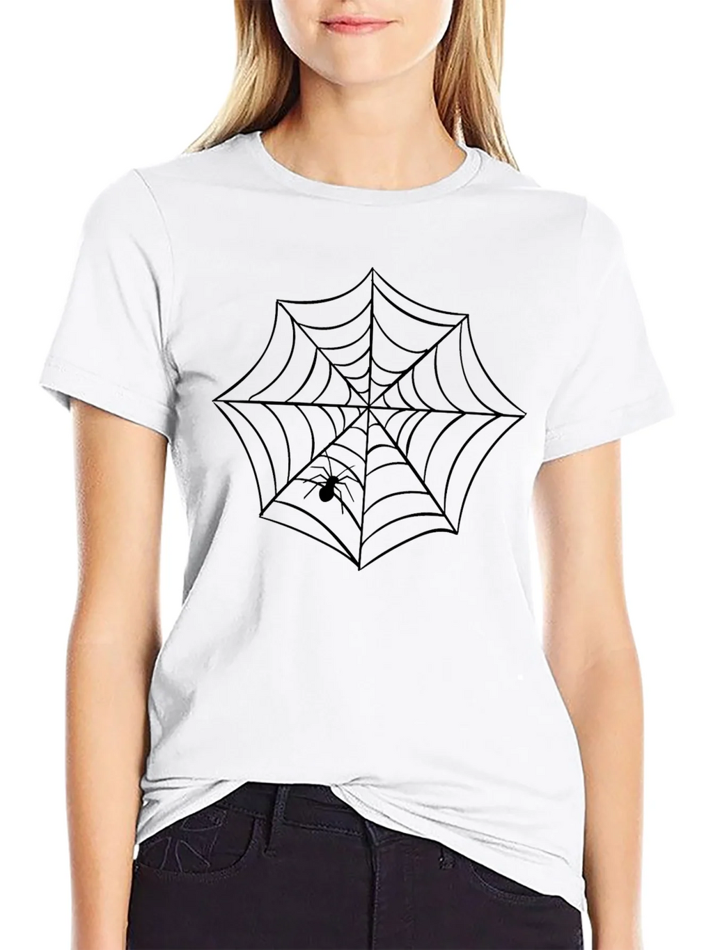 Spider Web Graphic Print Black T-Shirt product image 3