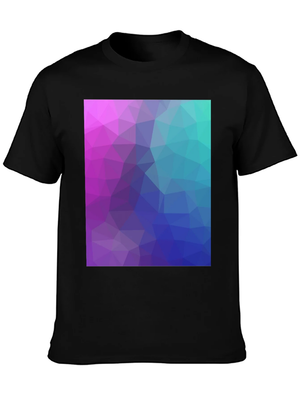 Geometric Triangle Print Black Crew Neck T-Shirt product image 3