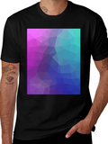 Geometric Triangle Print Black Crew Neck T-Shirt product image 1