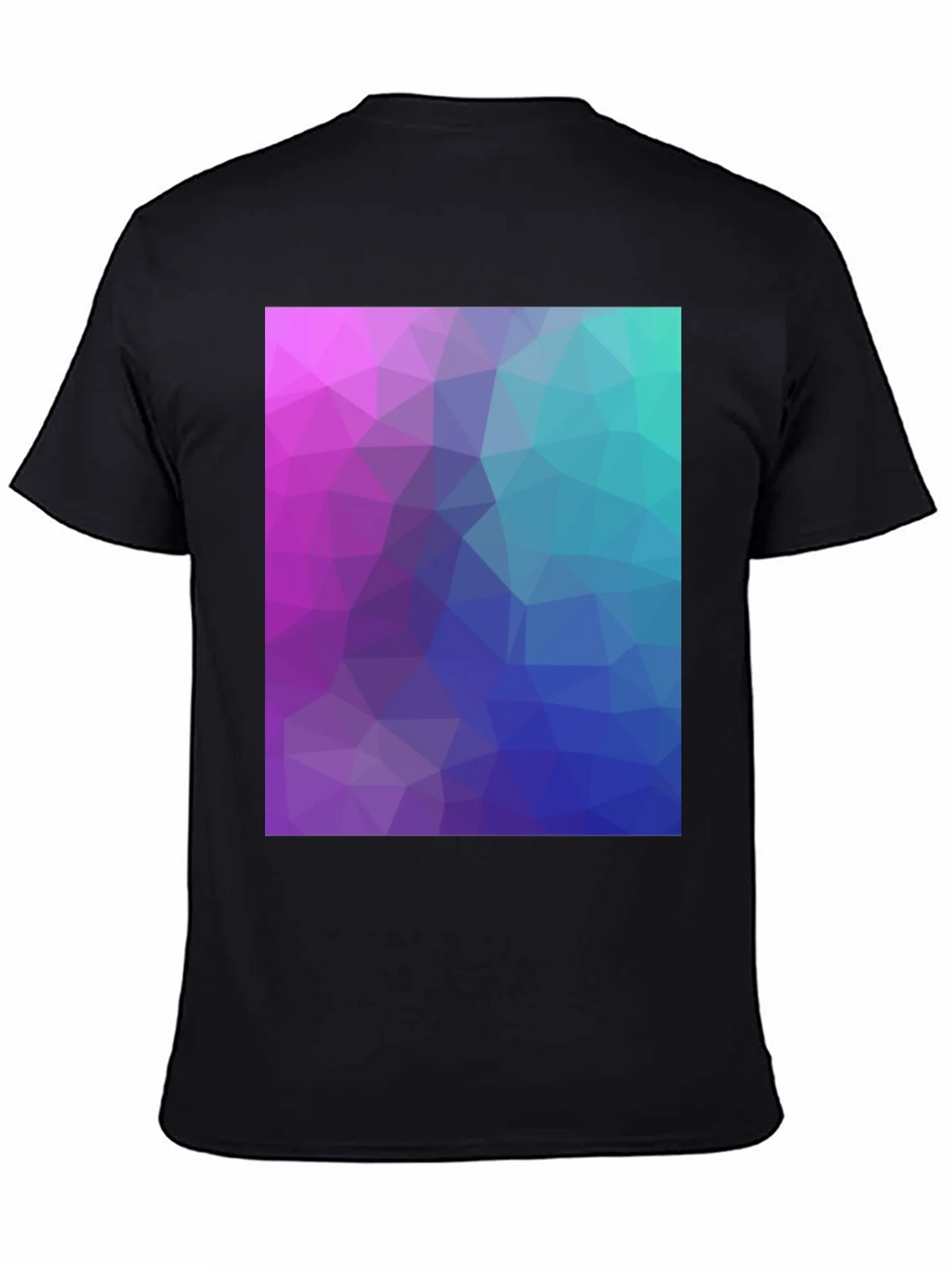 Geometric Triangle Print Black Crew Neck T-Shirt product image 4