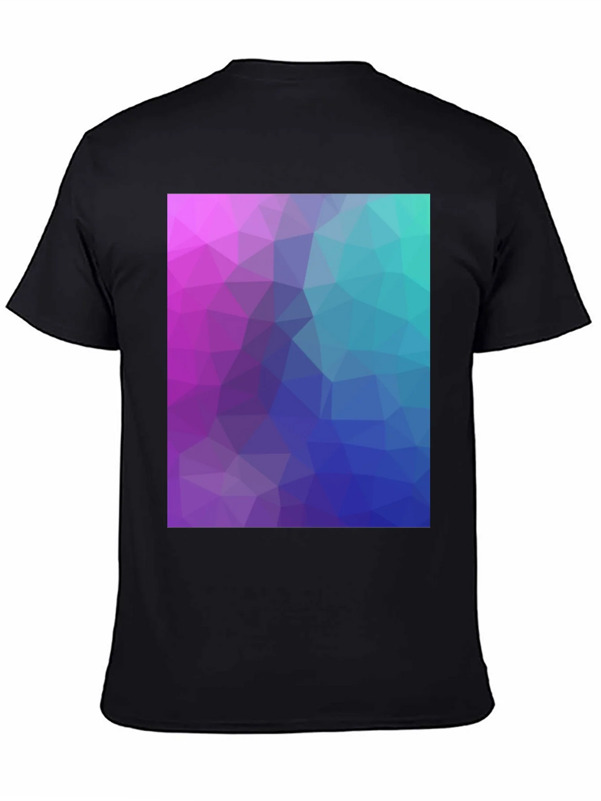 Geometric Triangle Print Black Crew Neck T-Shirt product image 4
