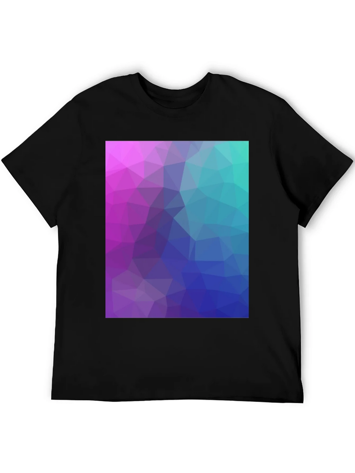 Geometric Triangle Print Black Crew Neck T-Shirt product image 5