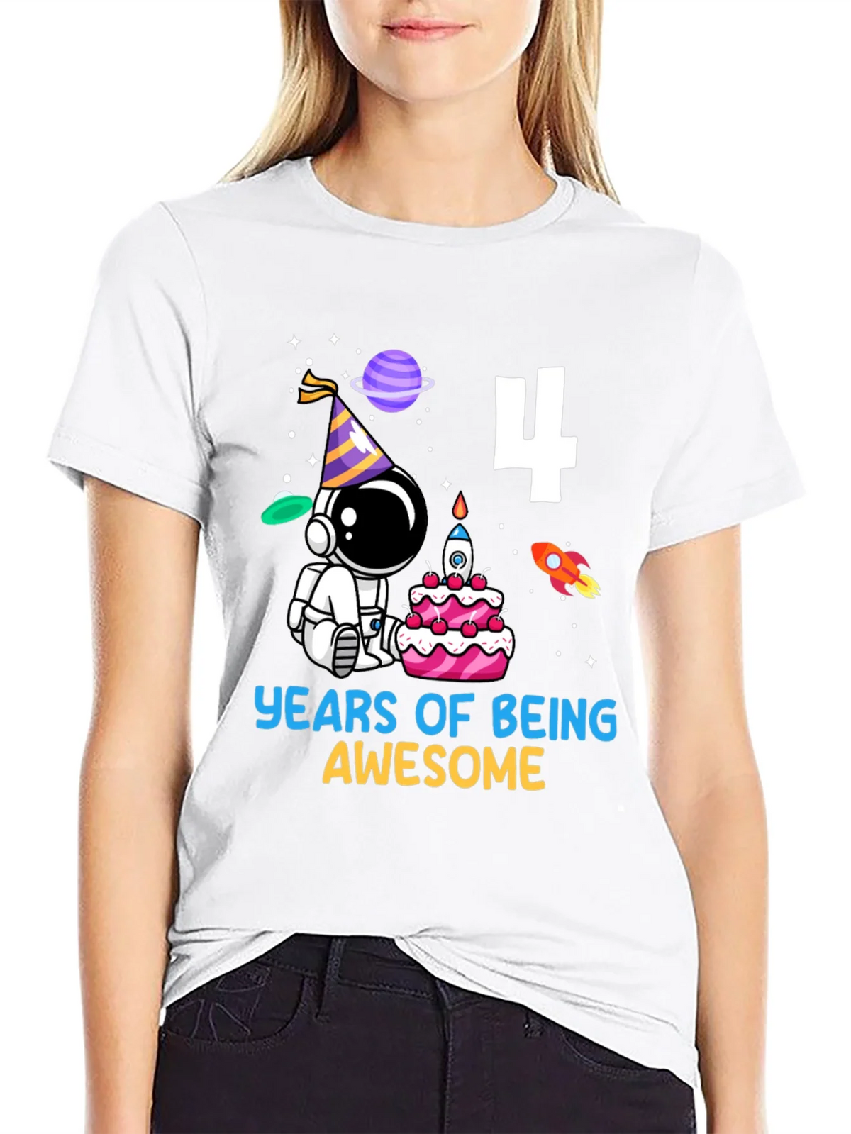 4th Birthday Astronaut T-Shirt product image 8