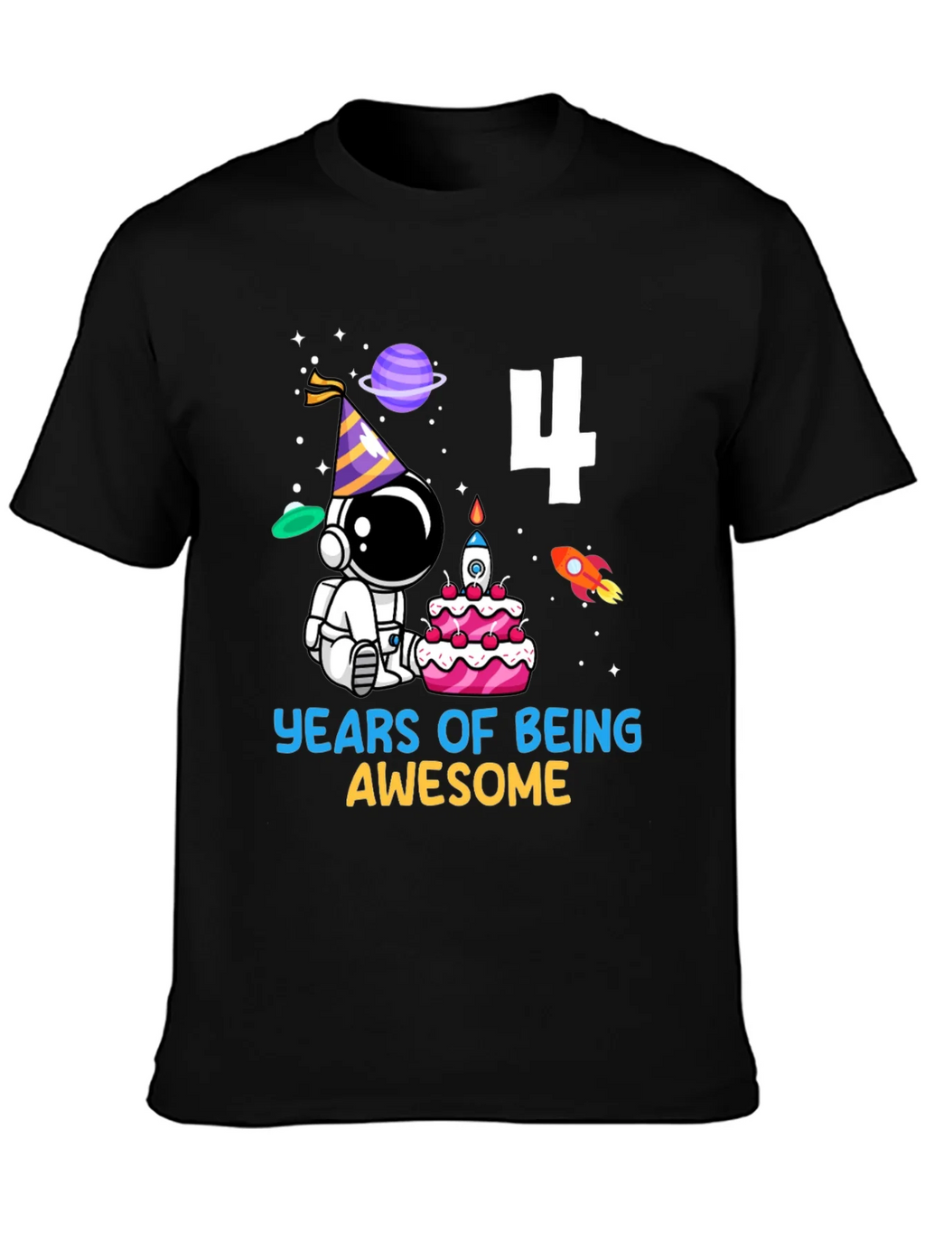 4th Birthday Astronaut T-Shirt product image 3
