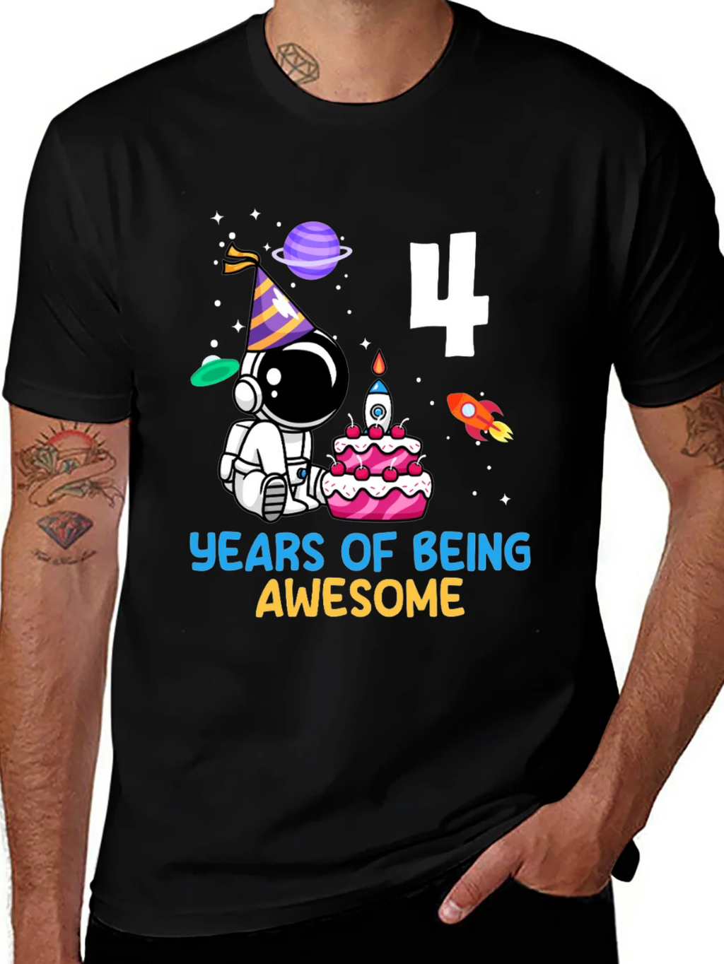 4th Birthday Astronaut T-Shirt product image 1