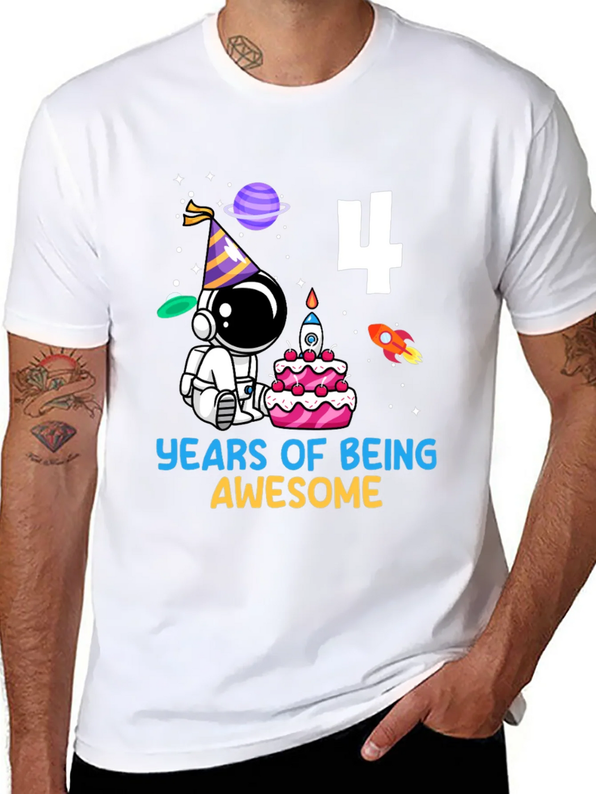 4th Birthday Astronaut T-Shirt product image 7