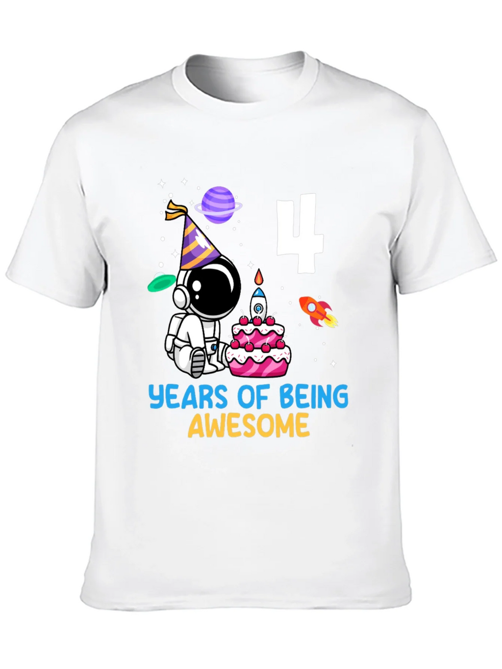 4th Birthday Astronaut T-Shirt product image 9