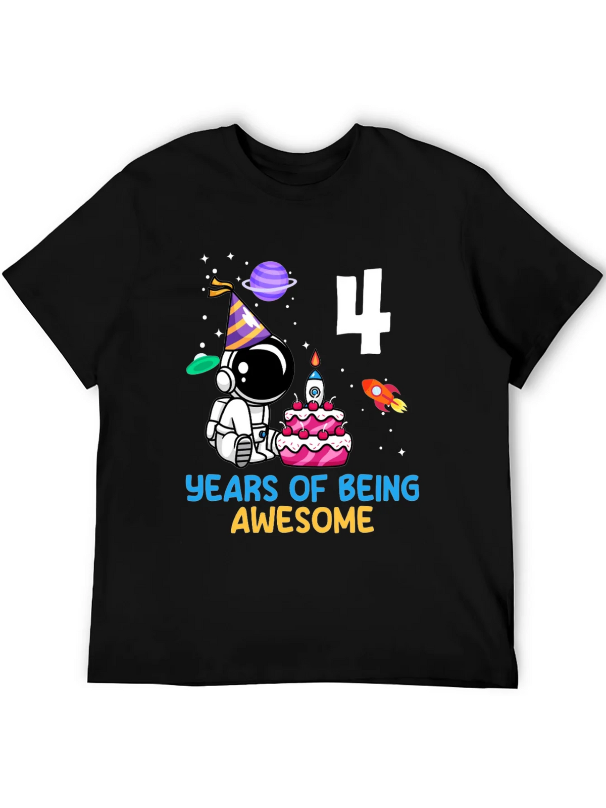 4th Birthday Astronaut T-Shirt product image 5