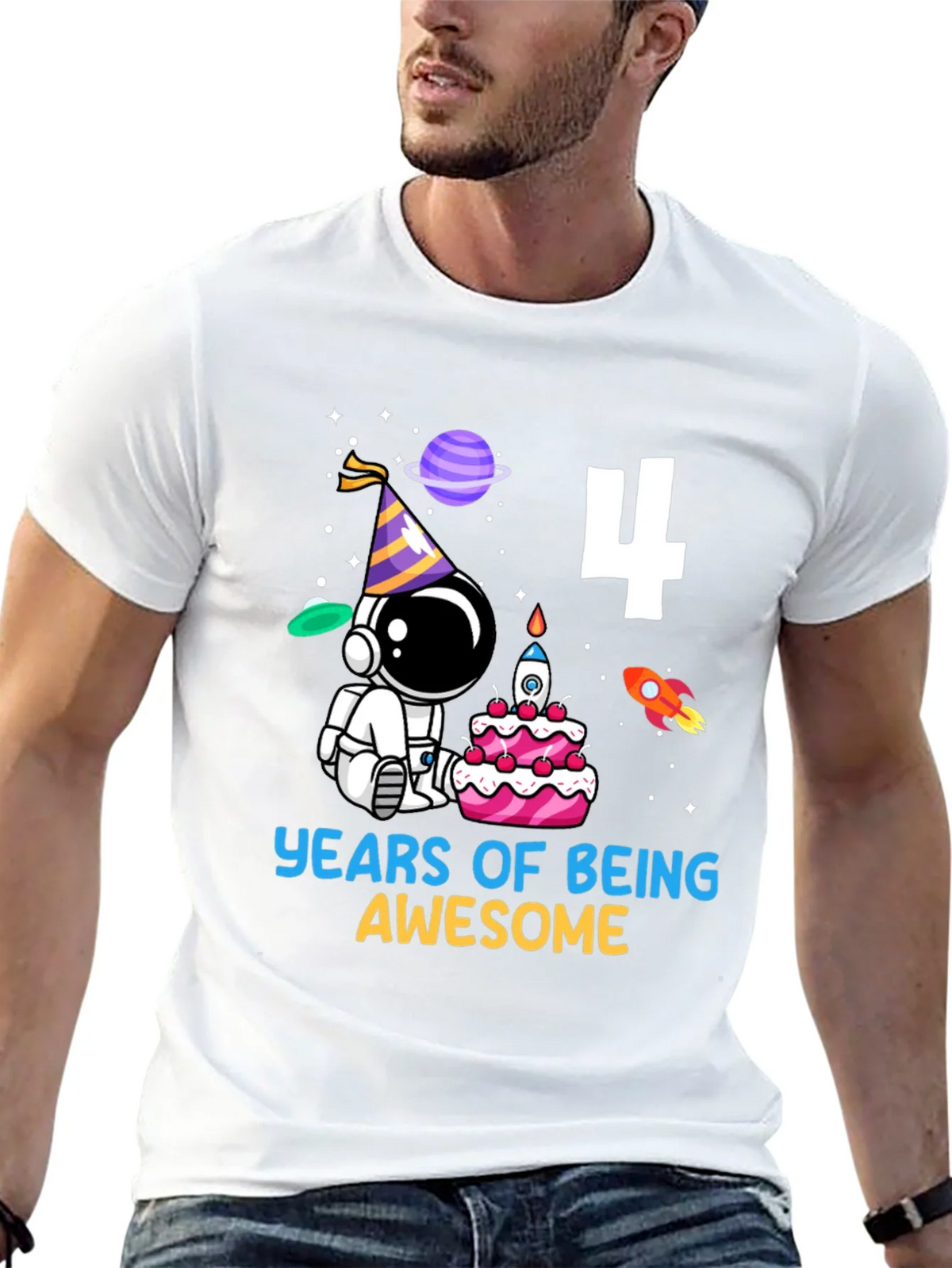 4th Birthday Astronaut T-Shirt product image 12