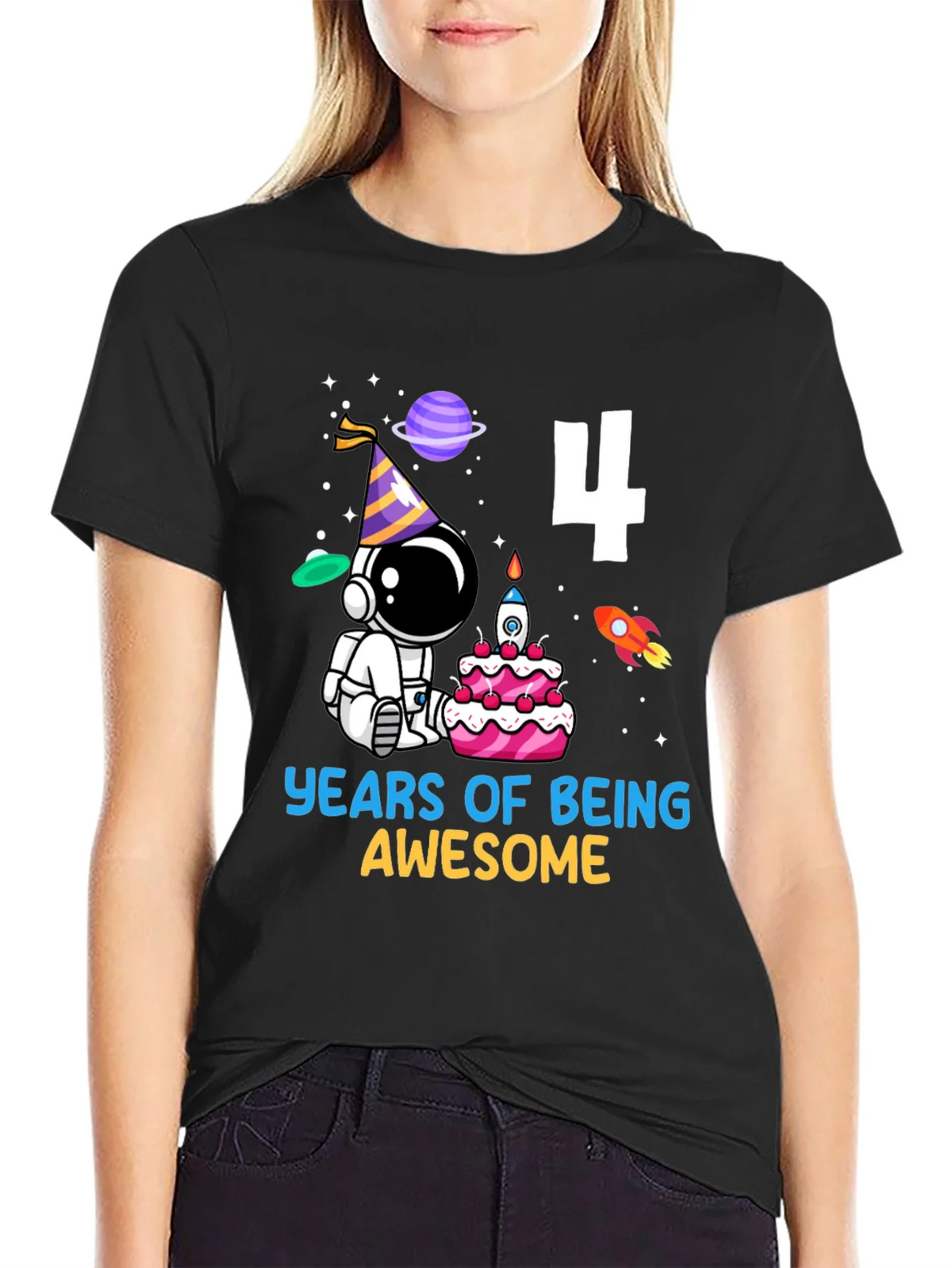 4th Birthday Astronaut T-Shirt product image 2