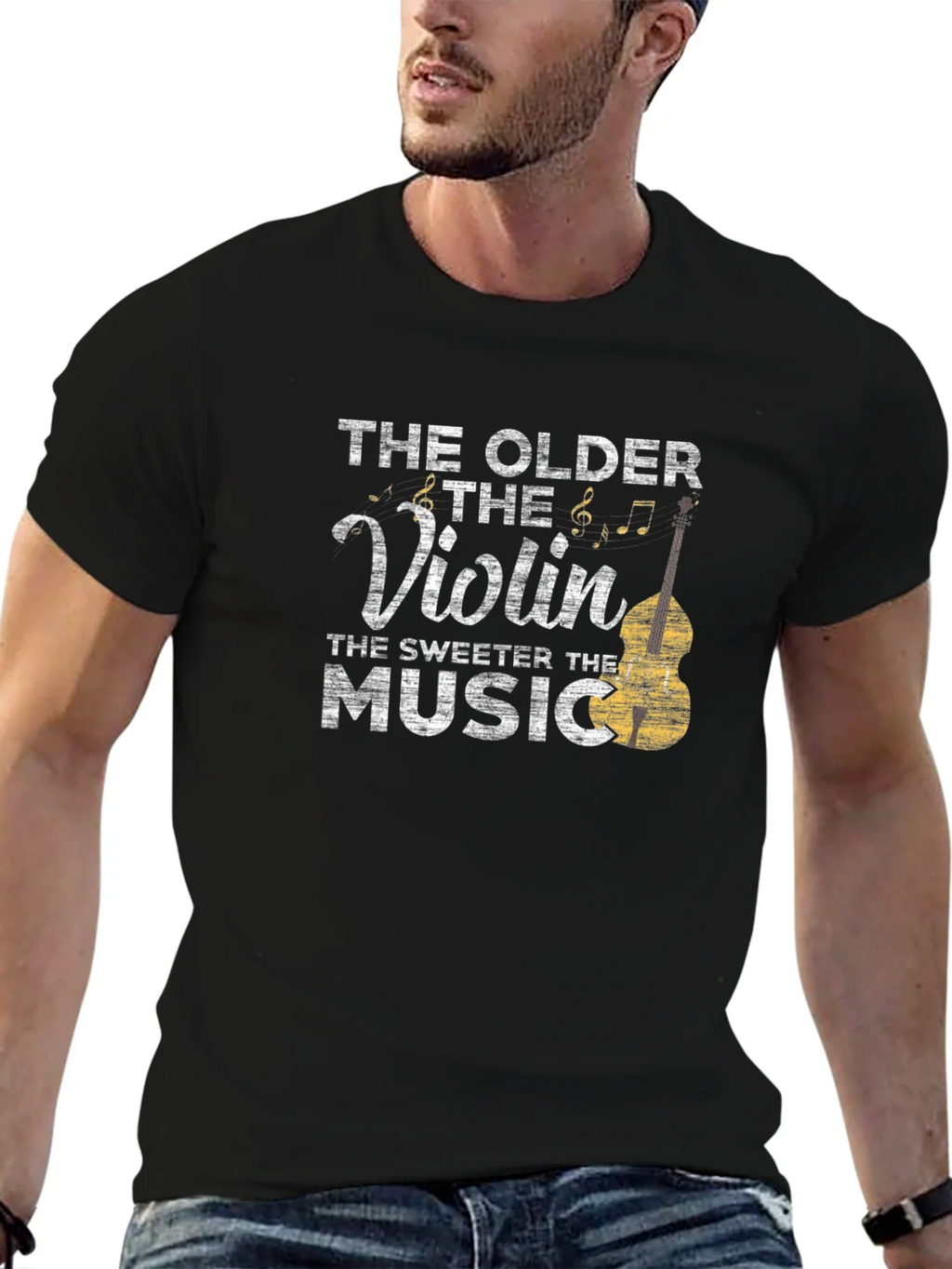 The Older Violin Sweeter Music T-Shirt product image 3