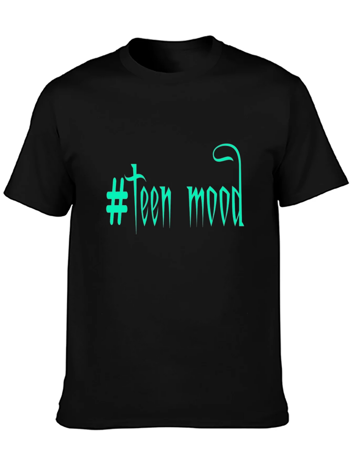 Teen Mood Graphic Tee - Trendy Black T-Shirt product image 3