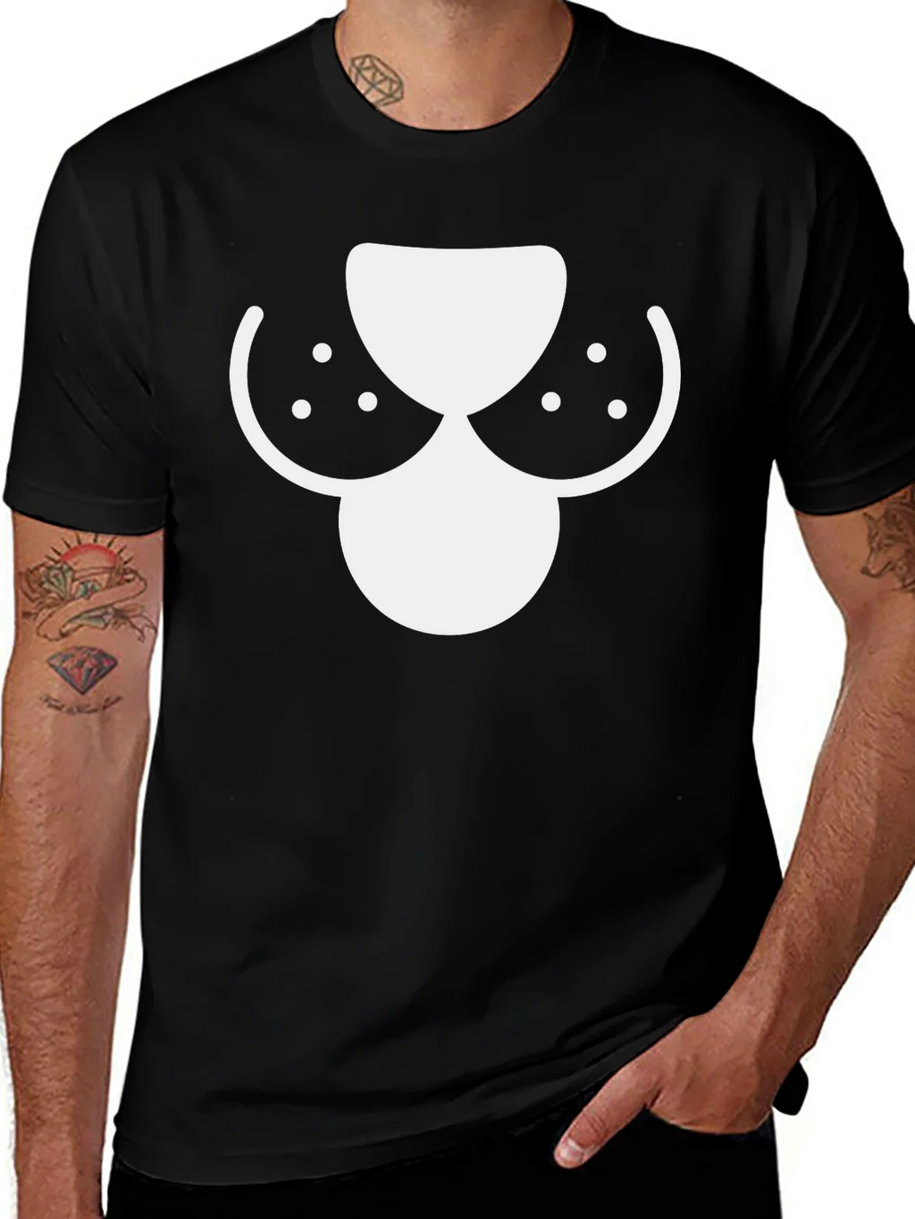 Dog Nose Graphic Tee - Black Cotton Casual Shirt product image 1
