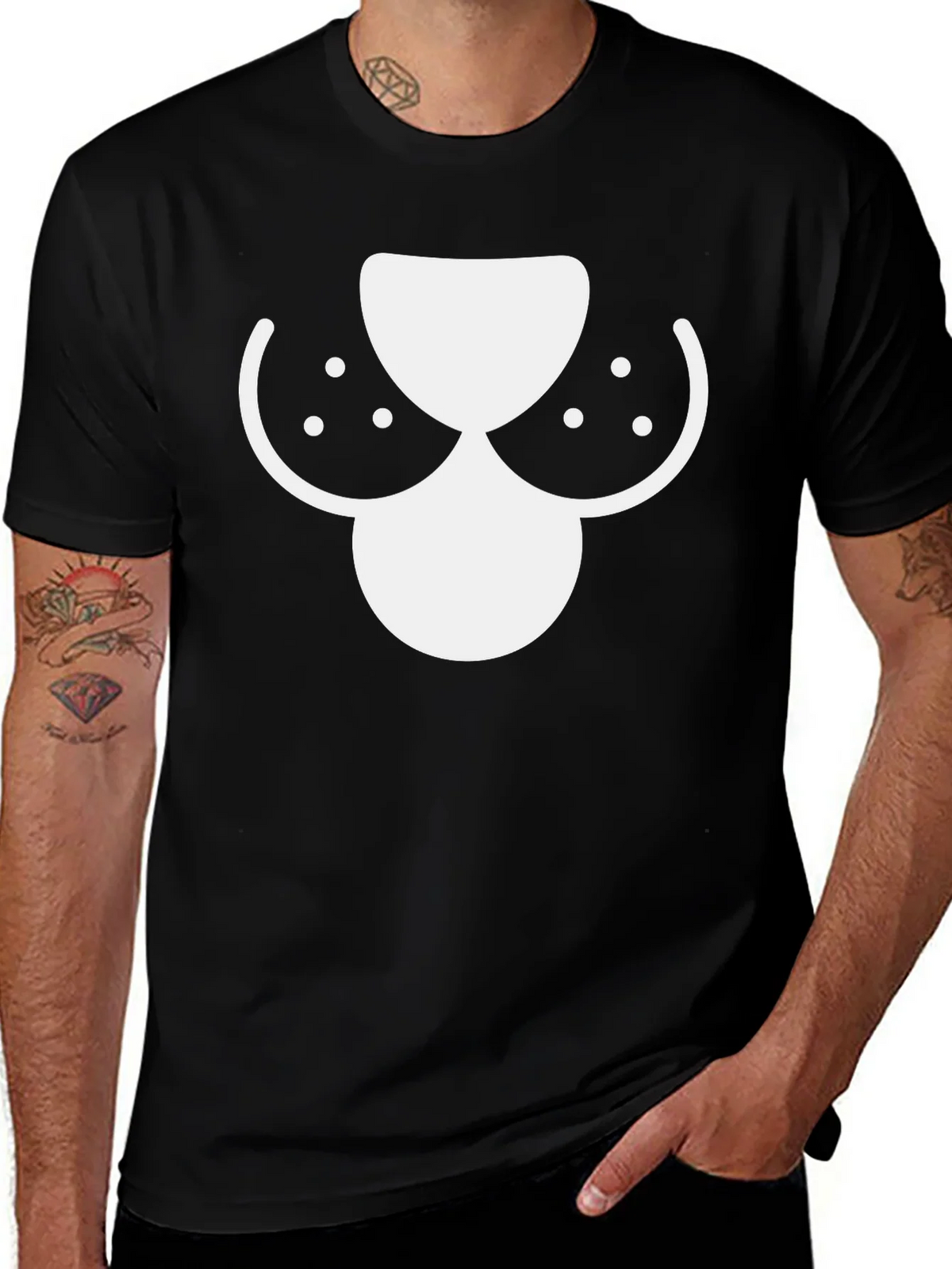Dog Nose Graphic Tee - Black Cotton Casual Shirt product image 1