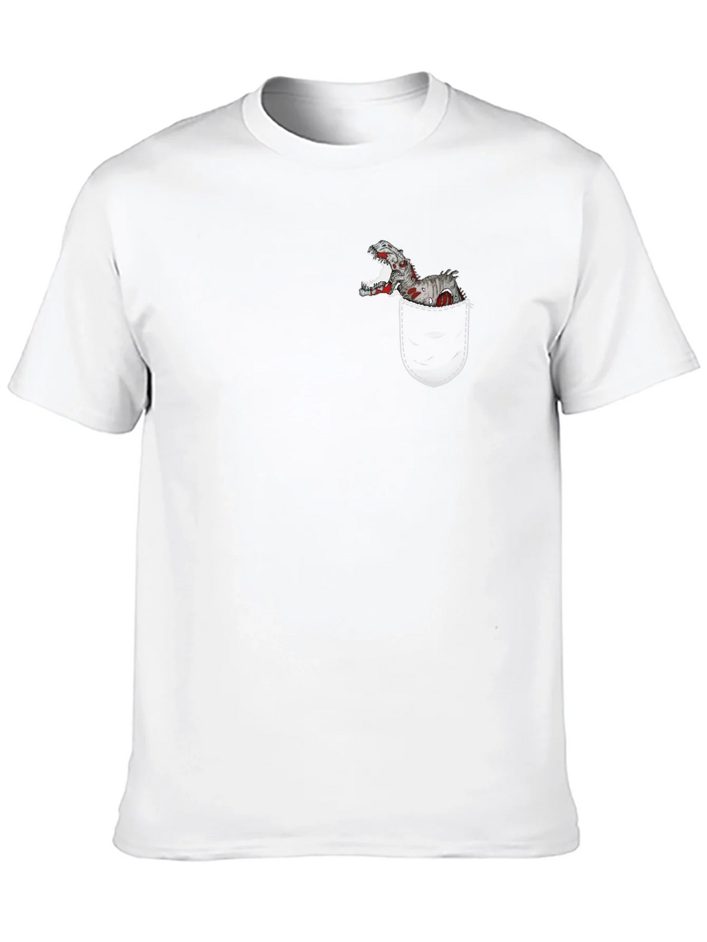 Dino Pocket T-Shirt - Black Cotton Graphic Tee product image 9
