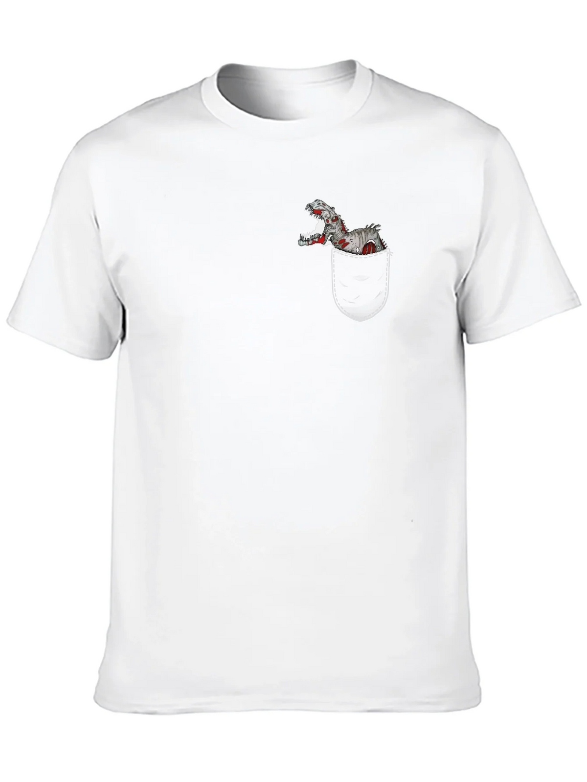 Dino Pocket T-Shirt - Black Cotton Graphic Tee product image 9