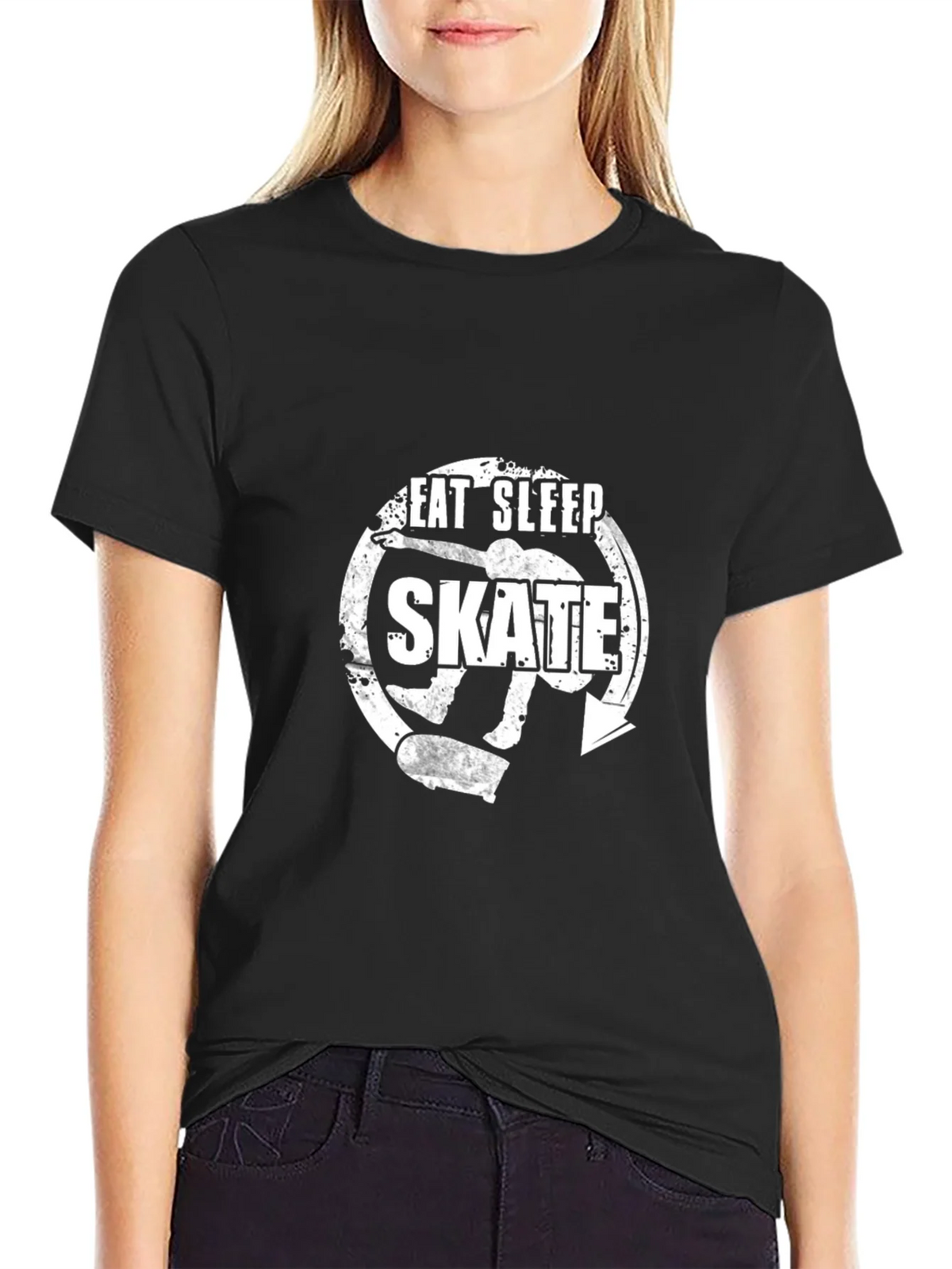 Eat Sleep Skate Black Graphic Tee product image 2