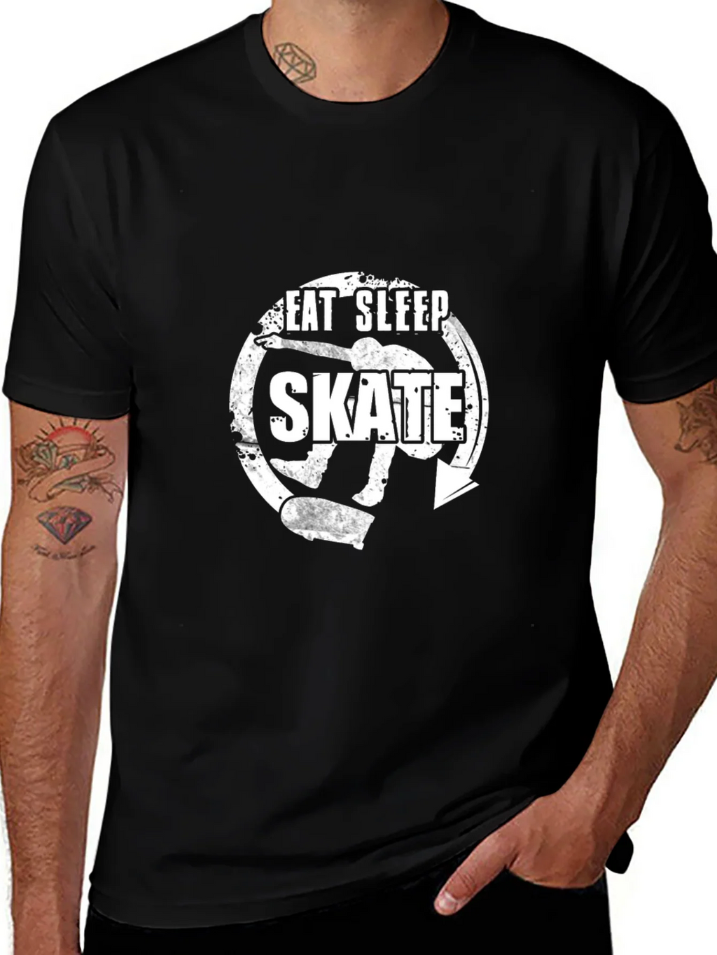 Eat Sleep Skate Black Graphic Tee product image 1