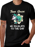 Team Groom T-Rex Unicorn Wedding Mens Black T-Shirt product image 1