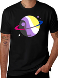 Nonbinary Pride Planet T-Shirt - LGBTQIA+ product image 1