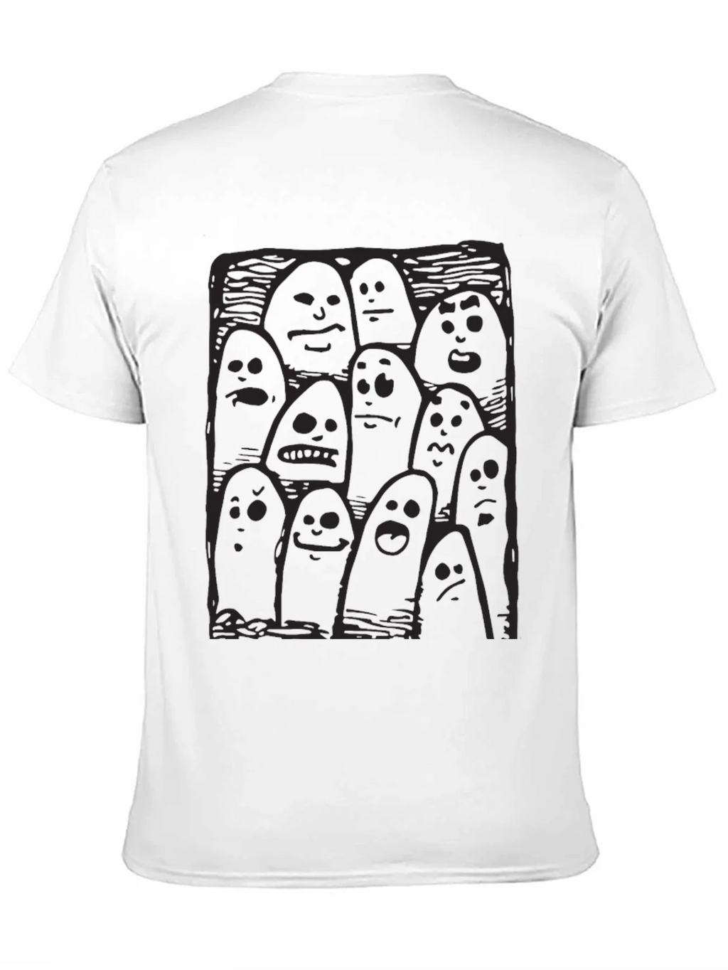 Whimsical Ghost Print Black T-Shirt product image 10