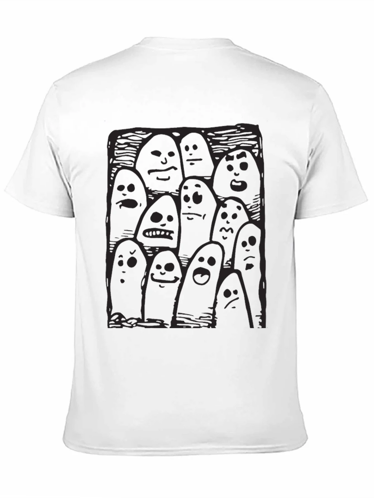 Whimsical Ghost Print Black T-Shirt product image 10