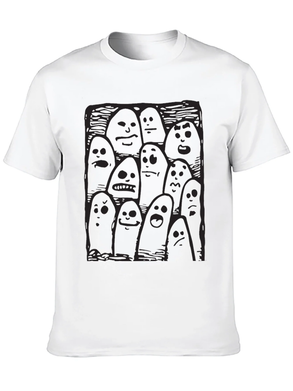 Whimsical Ghost Print Black T-Shirt product image 9