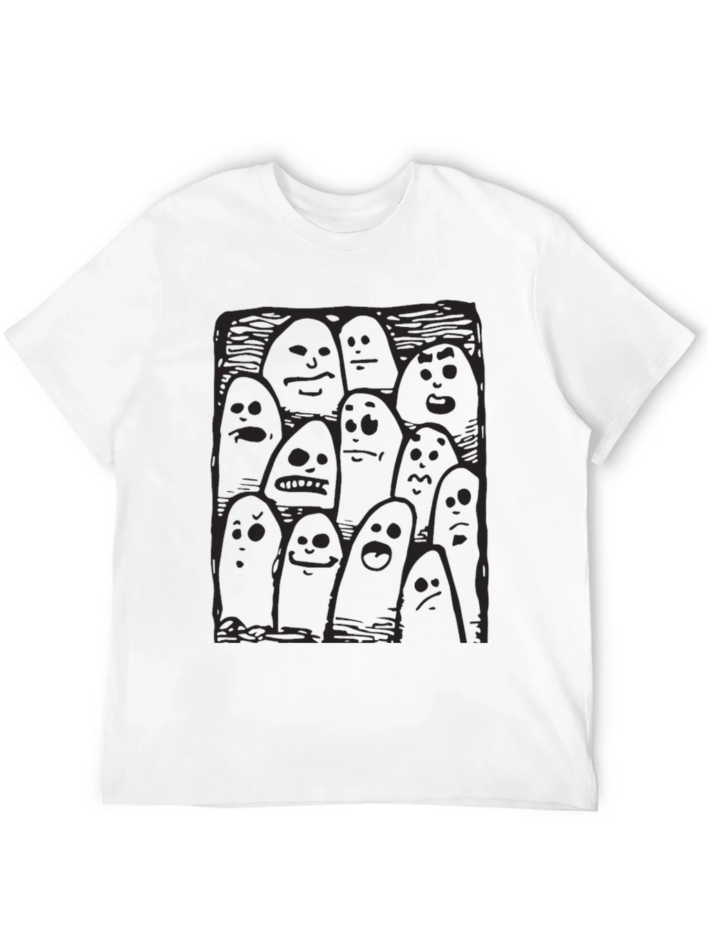 Whimsical Ghost Print Black T-Shirt product image 11