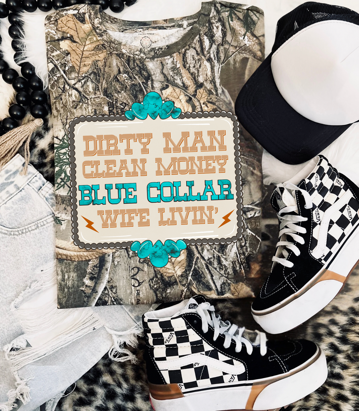 Blue Collar Wife real Tree Camo Tee product image 1