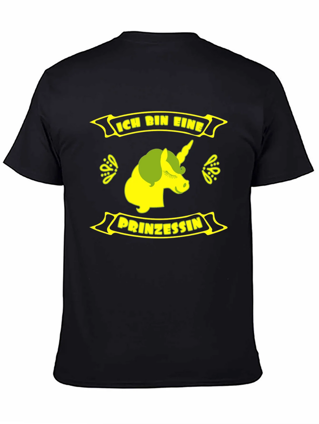 Ich Bin Eine Prinzessin Unicorn Black T-Shirt product image 2