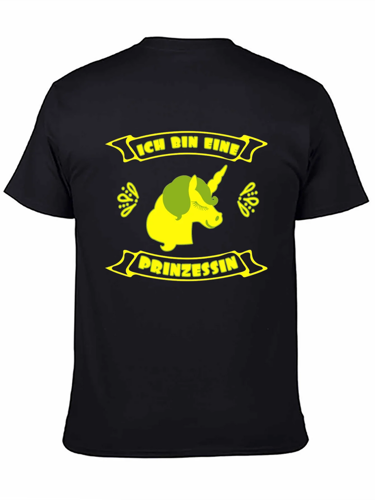Ich Bin Eine Prinzessin Unicorn Black T-Shirt product image 2