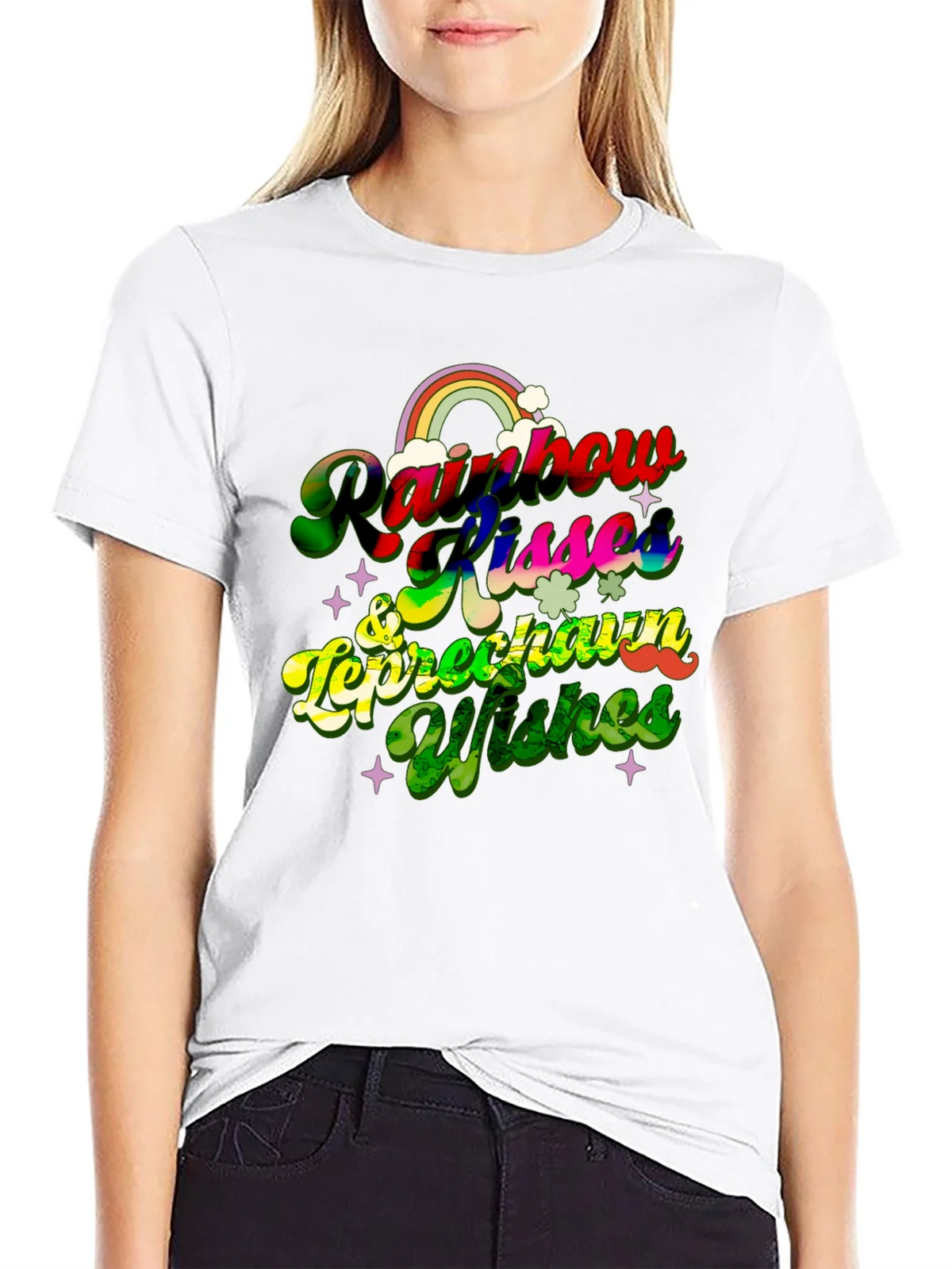 Rainbow Kisses & Leprechaun Wishes T-Shirt product image 2