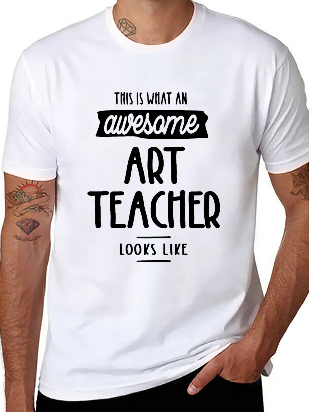 Awesome Art Teacher Black T-Shirt product image 3