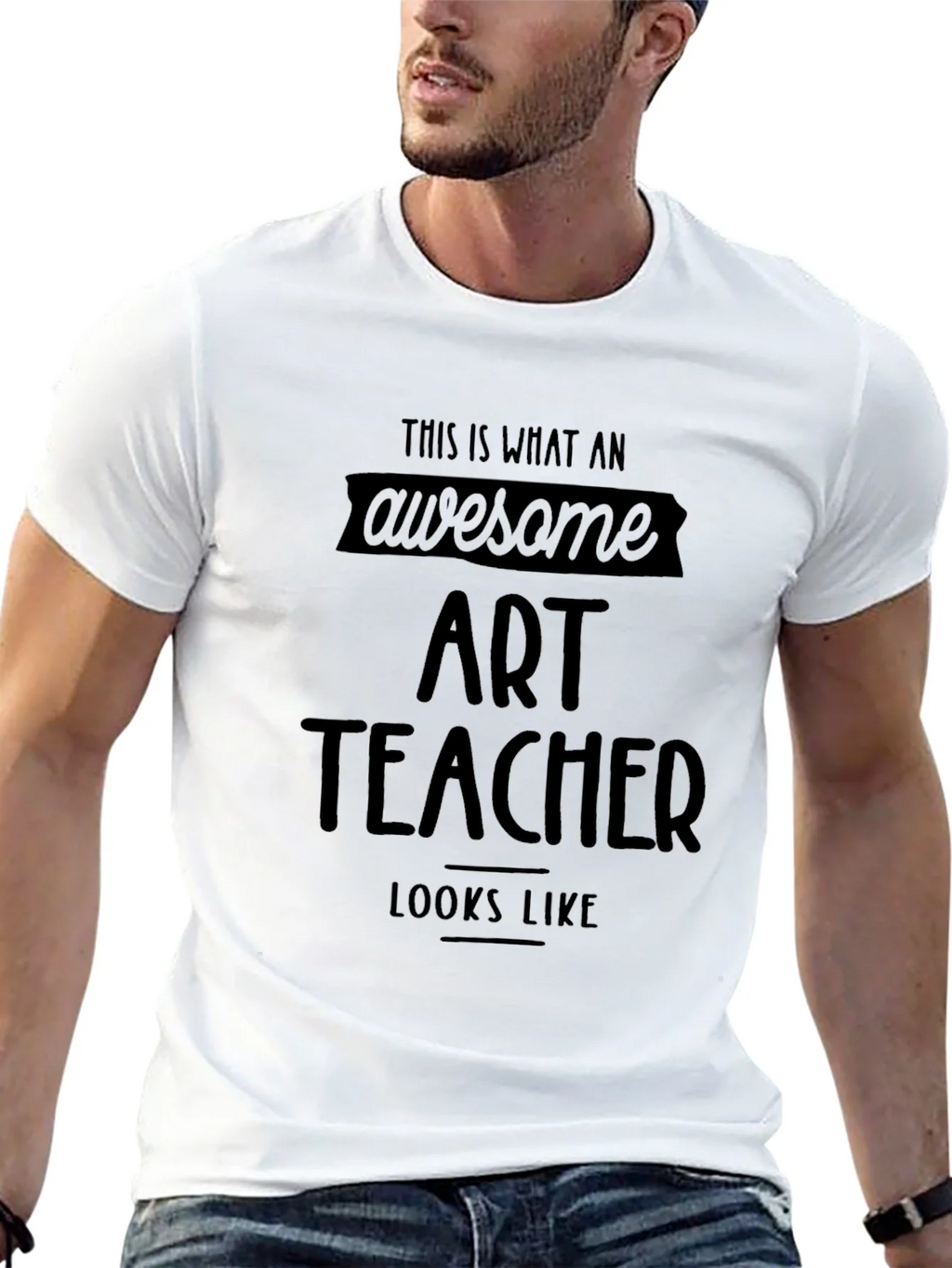 Awesome Art Teacher Black T-Shirt product image 6