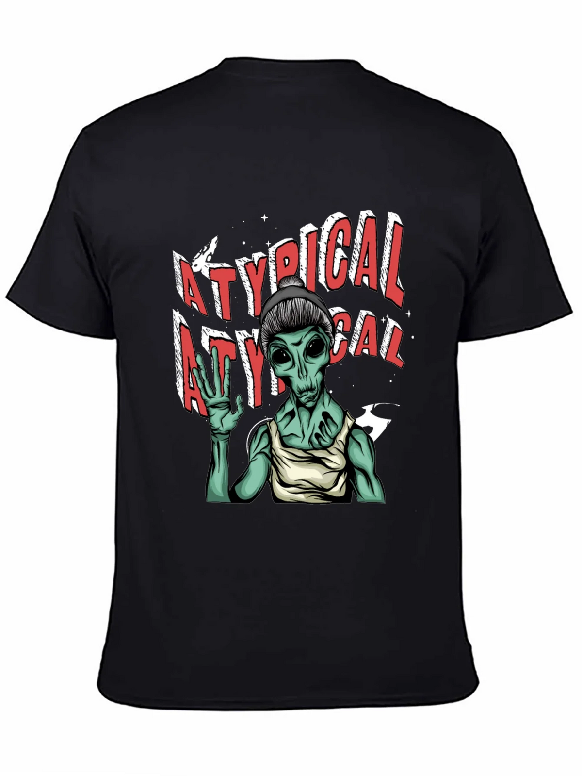 Atypical Alien Graphic Tee - Black Cotton T-Shirt product image 3