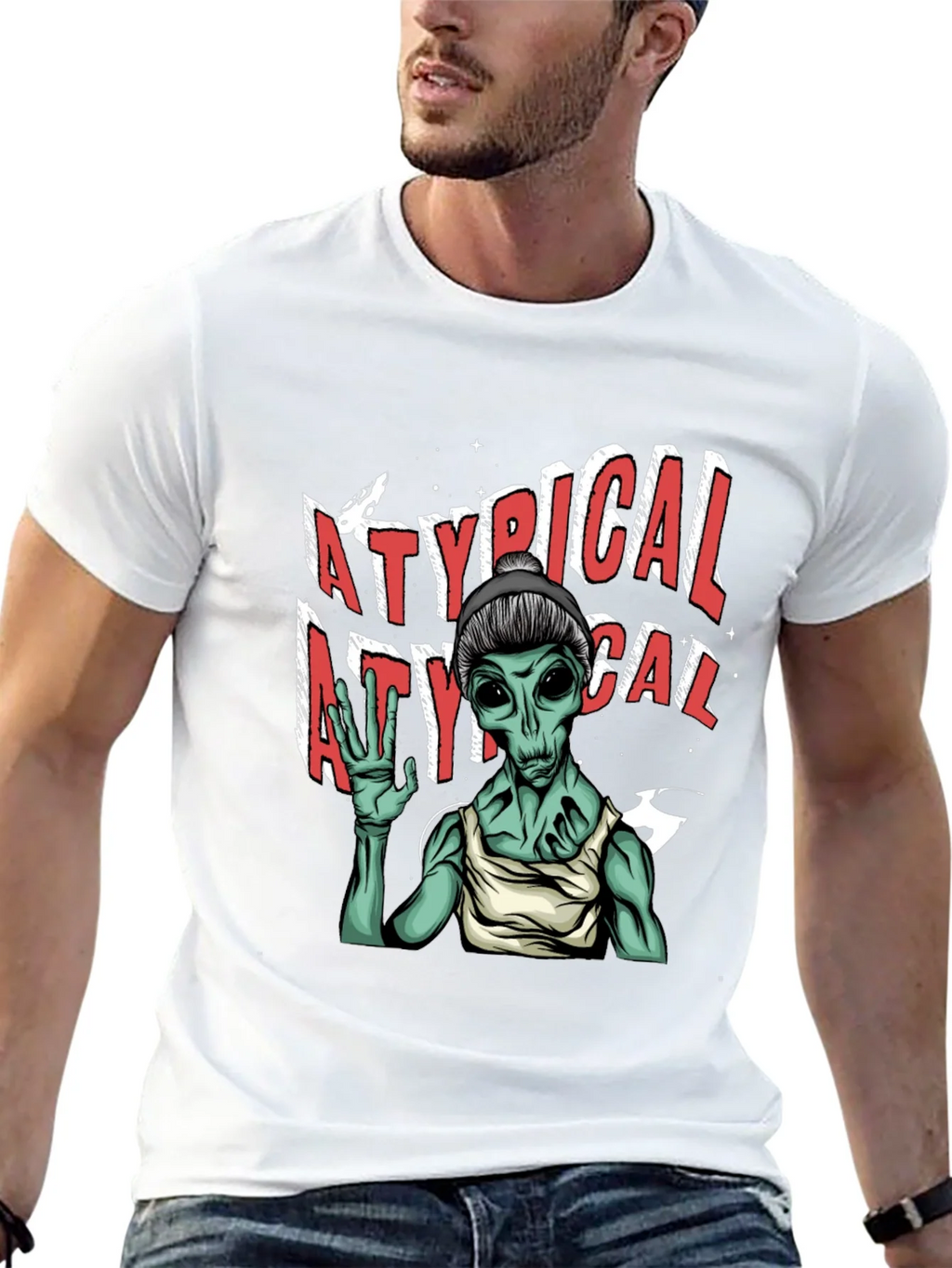 Atypical Alien Graphic Tee - Black Cotton T-Shirt product image 11