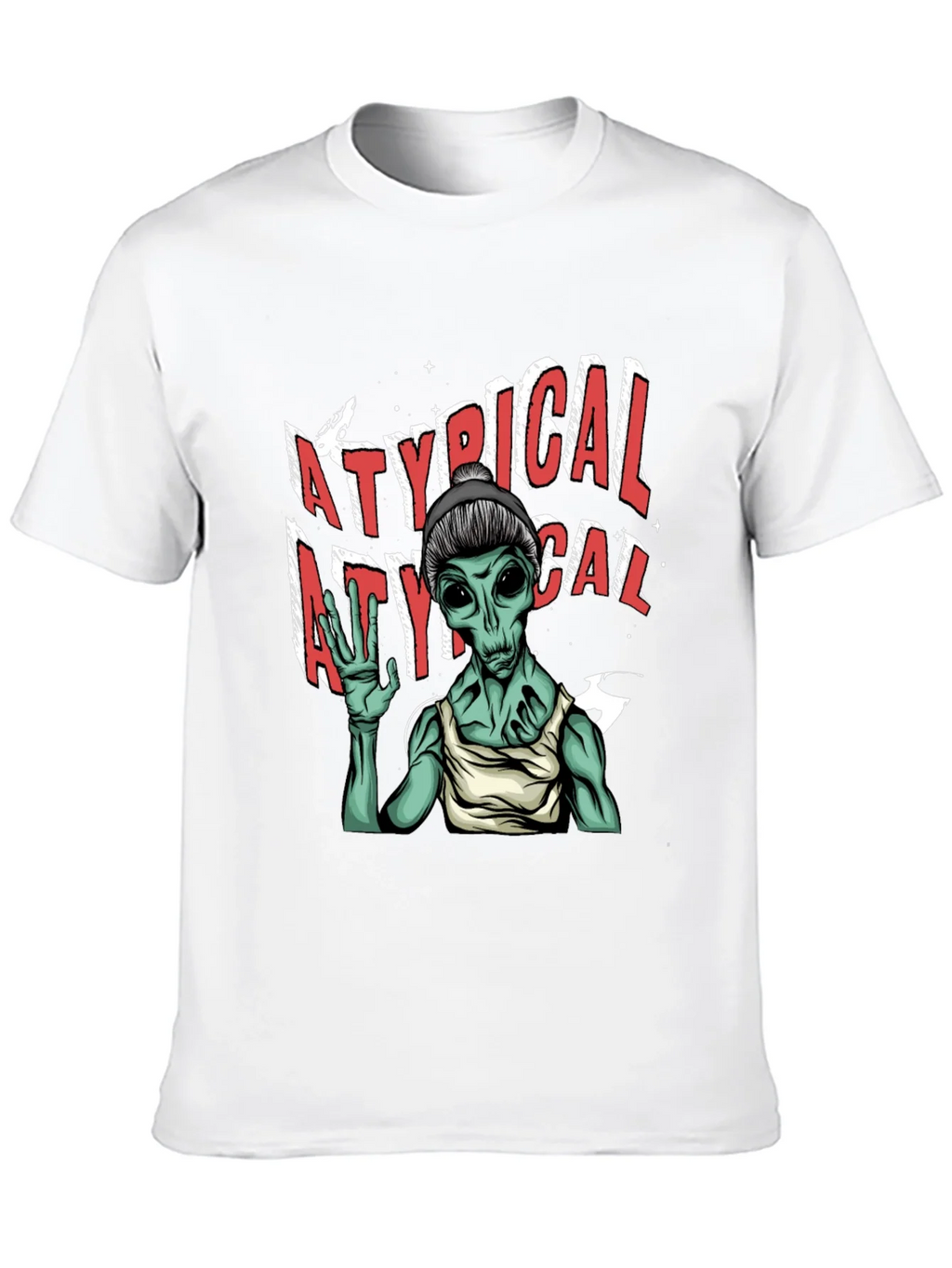Atypical Alien Graphic Tee - Black Cotton T-Shirt product image 8