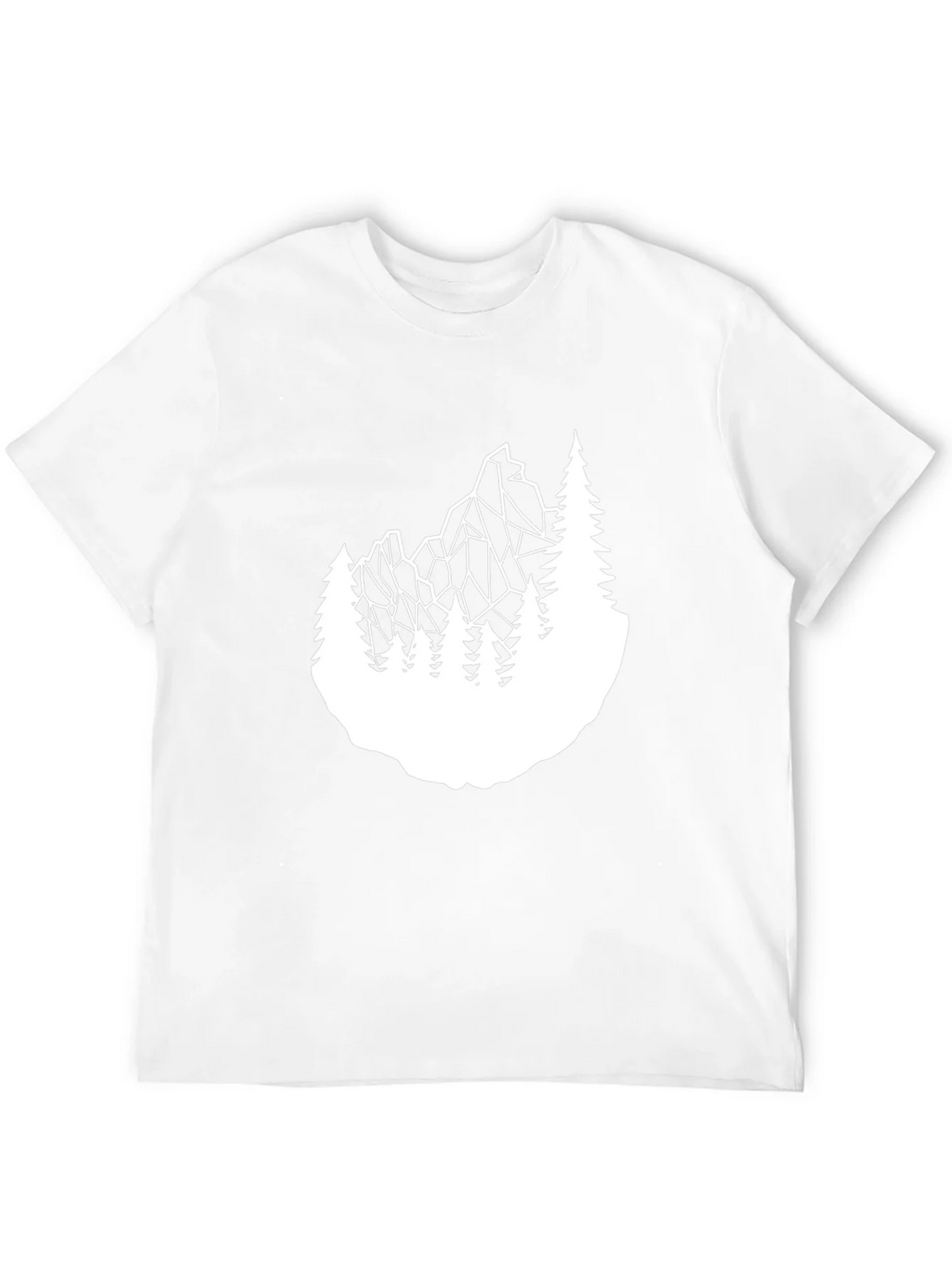 Geometric Mountain & Trees Graphic Tee - Black product image 3