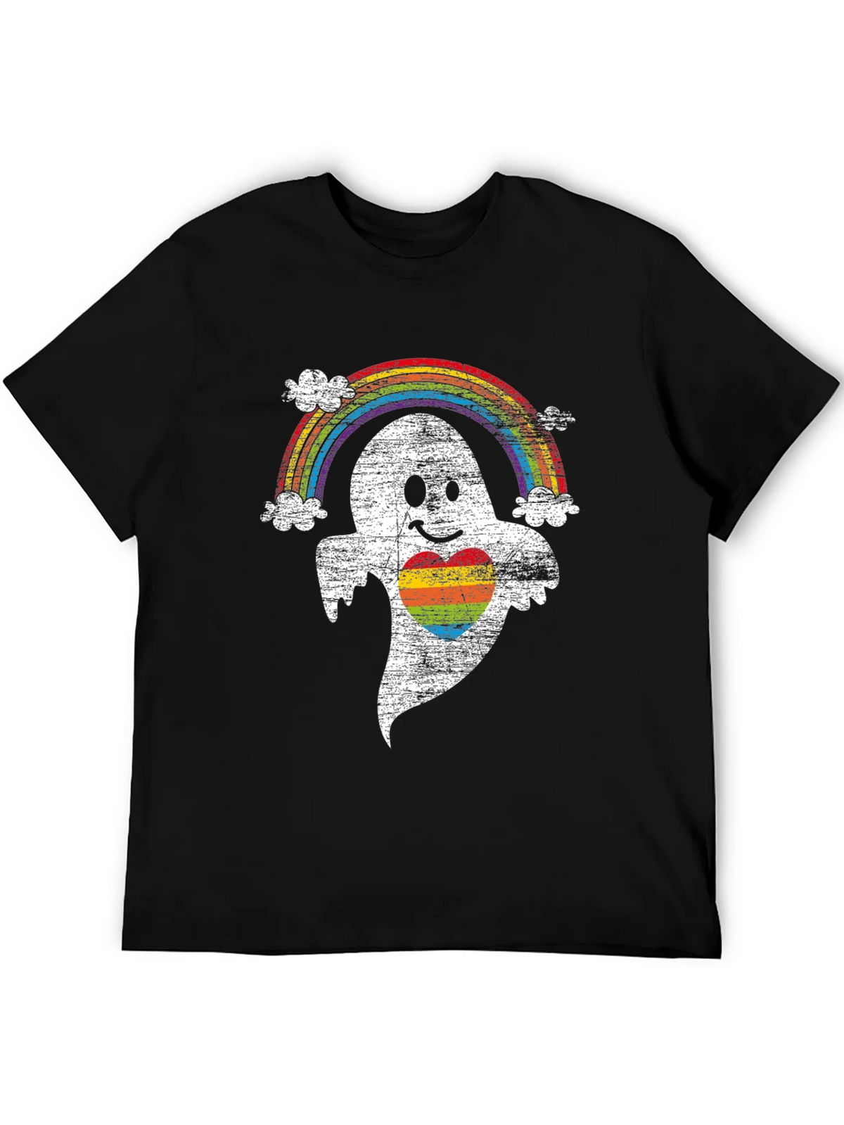 Rainbow Pride Ghost T-Shirt - Halloween LGBTQ Tee product image 4