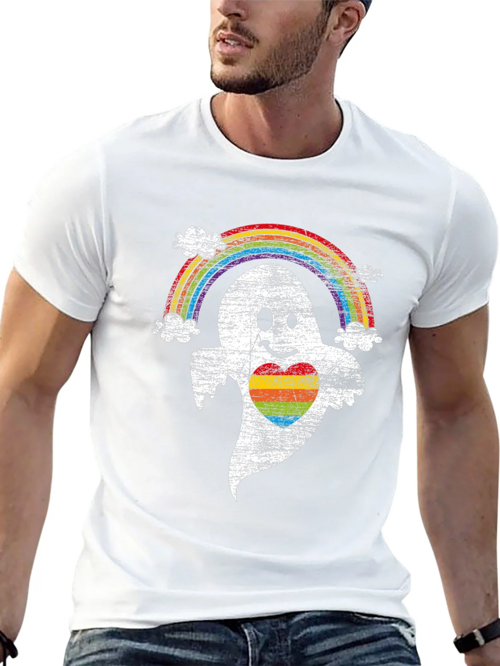 Rainbow Pride Ghost T-Shirt - Halloween LGBTQ Tee product image 11