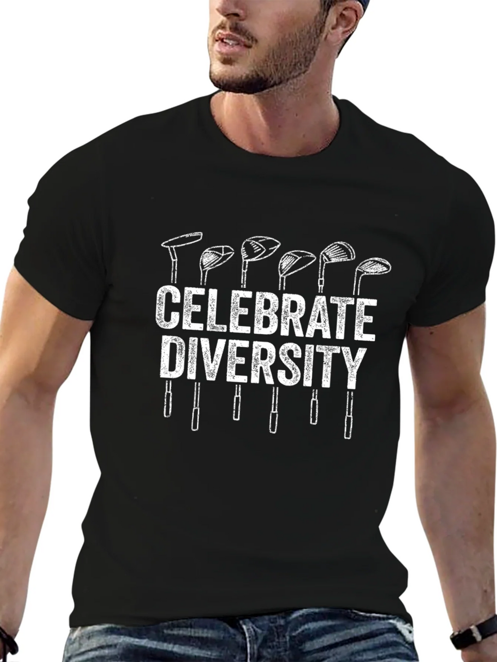 Celebrate Diversity Golf Clubs Graphic T-Shirt product image 3