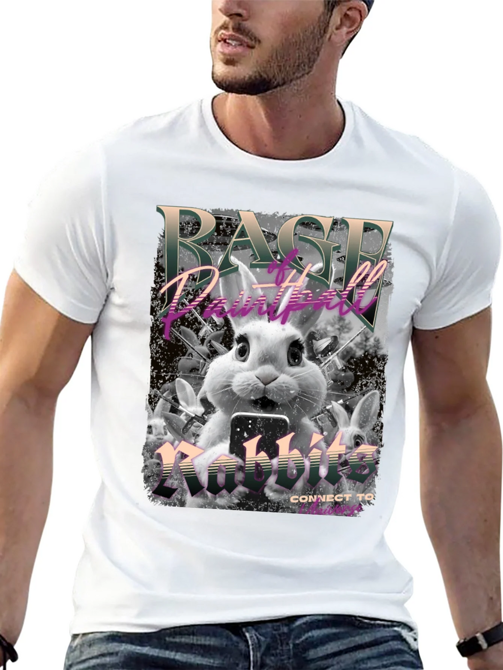Rage Paintball Rabbit T-Shirt - Funny Bunny Design product image 10