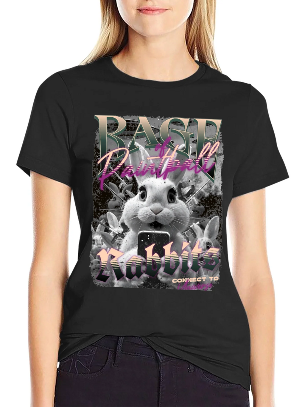 Rage Paintball Rabbit T-Shirt - Funny Bunny Design product image 2