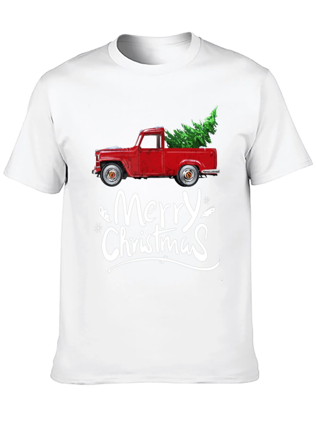Merry Christmas Red Truck T-Shirt product image 5