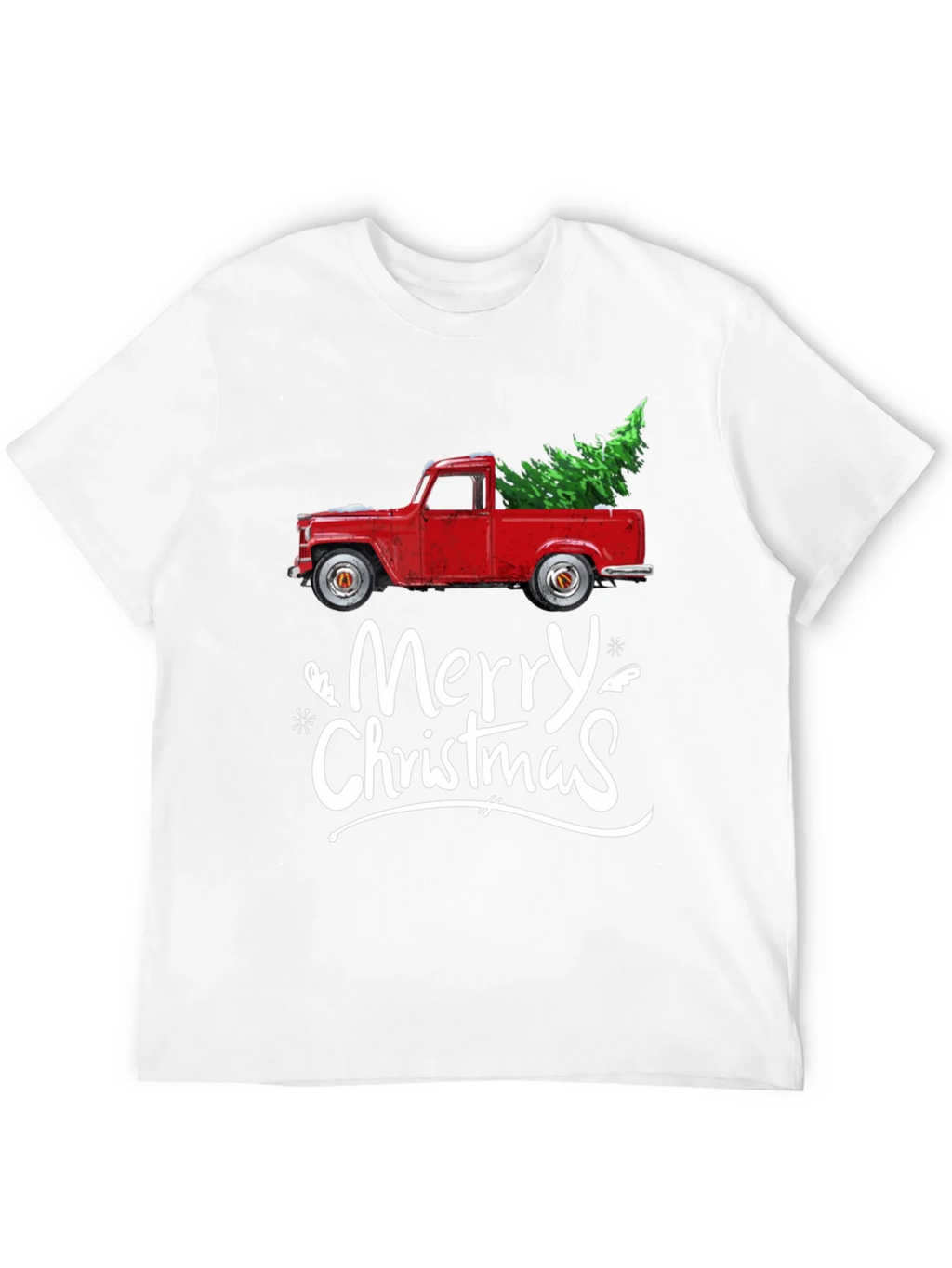 Merry Christmas Red Truck T-Shirt product image 6