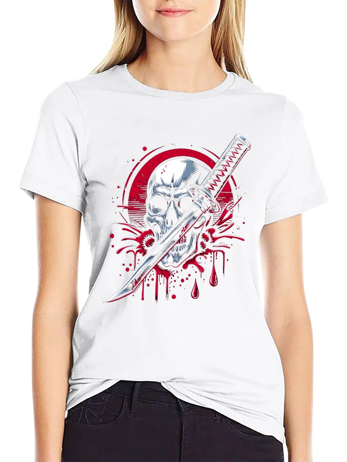 Skull & Katana Graphic Tee - Edgy Streetwear product image 5